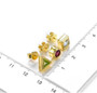 peridot trillion bezel set stud earrings in 18k yellow gold over sterling silver