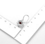 dancing garnet and white zircon dangle earrings in rhodium over sterling silver