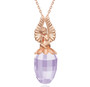 front view of lemon quartz briolette angel pendant necklace in 18k yellow gold over sterling silver