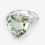 prasiolite and white topaz trillion statement ring alternate view