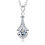 moissanite designer pendant necklace in rhodium over sterling silver