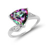 mystic topaz trillion cut solitaire ring in rhodium over sterling silver