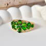 chrome diopside floral cluster wide band ring in 18k vermeil yellow gold over sterling silver live studio