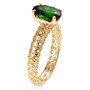 side view of chrome diopside oval solitaire openwork 10k yellow gold ring