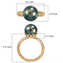 tahitian pearl round solitaire openwork ring in 10k yellow gold scale measurements