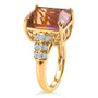 ametrine and moissanite ring in 18k vermeil yellow gold over sterling silver side profile
