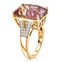 ametrine and moissanite concave cut split shank ring in 18k vermeil yellow gold over sterling silver side profile