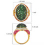 tsavorite garnet and multi gemstone cluster dome ring in 18k vermeil yellow gold over sterling silver scale measurements