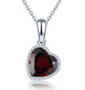 citrine heart solitaire pendant necklace in rhodium over sterling silver 18"