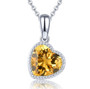 citrine heart solitaire pendant necklace in rhodium over sterling silver 18"