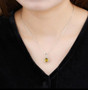 citrine heart solitaire pendant necklace in rhodium over sterling silver 18" worn around the neck