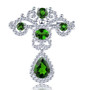 multi gemstone brooch in rhodium over sterling silver