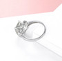 full view of prasiolite and white zircon scroll design ring rhodium over sterling silver