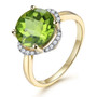 amethyst fancy cut and diamond 14k yellow gold ring