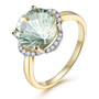 amethyst fancy cut and diamond 14k yellow gold ring