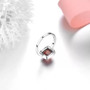hessonite garnet cabochon sugar loaf solitaire rhodium over sterling silver ring