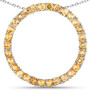 citrine circle pendant necklace in rhodium over sterling silver