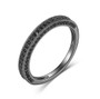 black spinel band ring in black rhodium over sterling silver