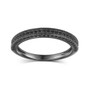 full view of black spinel band ring in black rhodium over sterling silver