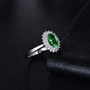 tsavorite garnet and diamond halo 14k white gold ring live studio