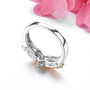spessartine garnet or emerald stacking band ring in rhodium over sterling silver