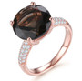 rose de france amethyst and white zircon ring in 18k rose gold over sterling silver