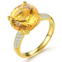 rose de france amethyst and white zircon ring in 18k rose gold over sterling silver