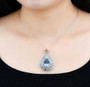 sky blue topaz white topaz and citrine pendant necklace in rhodium over sterling silver worn around the neck