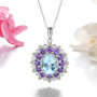 sky blue topaz amethyst white zircon and citrine pendant necklace in rhodium over sterling silver shown in a lifestyle photo