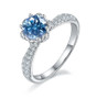 moissanite 6 5mm round womens wedding ring in rhodium over sterling silver