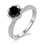 moissanite 6 5mm round womens wedding ring in rhodium over sterling silver