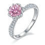 moissanite 6 5mm round womens wedding ring in rhodium over sterling silver