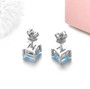 sky blue topaz 6mm square stud earrings in rhodium over sterling silver