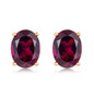 rhodolite garnet 8x6mm oval stud earrings in 14k rose gold