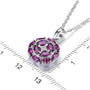 rhodolite garnet and white zircon cluster necklace in rhodium over sterling silver shown for size comparison