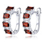 amethyst chrome diopside or garnet and white topaz hoops in rhodium over sterling silver