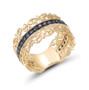 blue sapphire filigree ring in 14k yellow gold