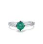front view of green chalcedony and diamond 14k white gold wedding ring