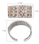 natural multi color tourmaline cuff bracelet in rhodium over sterling silver shown for size comparison