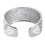 back view of natural tanzanite cuff bracelet in rhodium over sterling silver
