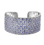 natural tanzanite cuff bracelet in rhodium over sterling silver