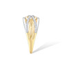 side view of diamond wavy row band ring in 14k two-tone gold