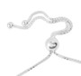 clasp detail of natural black freshwater pearl bolo bracelet in rhodium over sterling silver