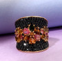 Mult-tourmaline-black-spinel-cluster-ring-yellow-gold-live-GGS309