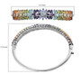 natural multi gemstone marquise bangle bracelet in rhodium over sterling silver shown for size comparison