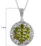 peridot and white zircon pendant necklace in rhodium over sterling silver shown for size comparison