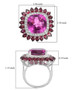 pink quartz rhodolite garnet and white zircon ring in rhodium over sterling silver shown for size comparison