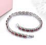 garnet white zircon and emerald cut bracelet in rhodium over sterling silver