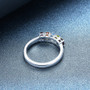 full view of multi gemstone 5-stone band ring in rhodium over sterling silver