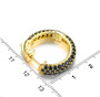natural black spinel hoop earrings in 18k yellow gold over sterling silver shown for size comparison